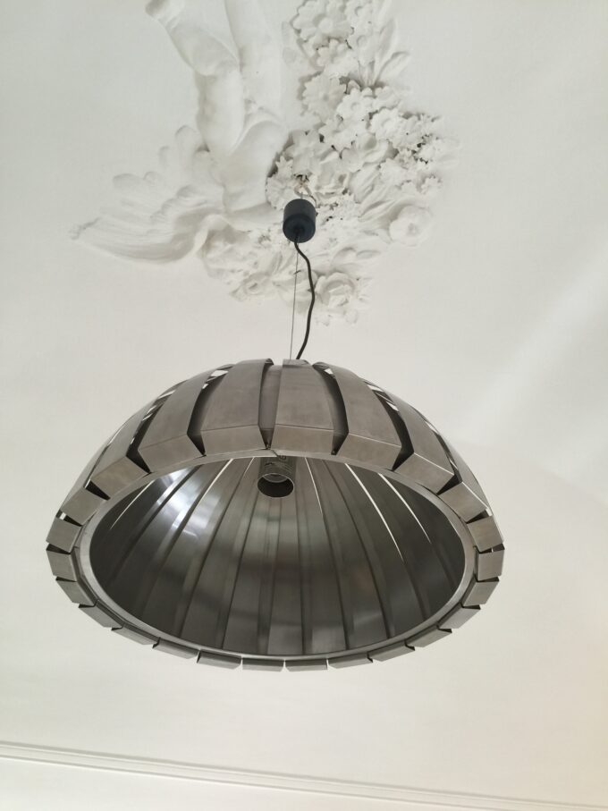 Italian Stainless Steel Pendant Lamp by Elio Martinelli for Martinelli Luce