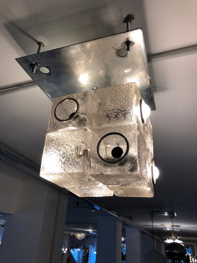 VeArt Murano Glass Cube Chandelier by Toni Zuccheri. Italy 1970s