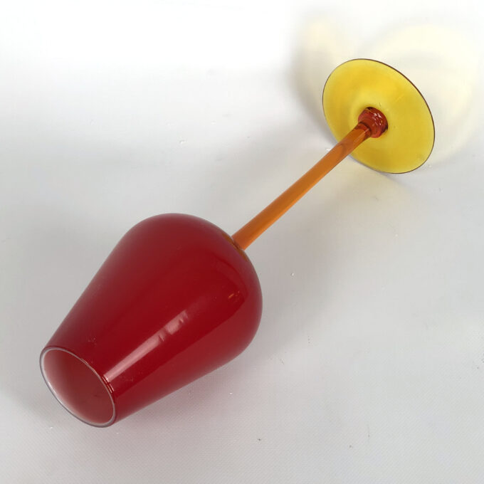 Vintage Large Red and Yellow Murano glass