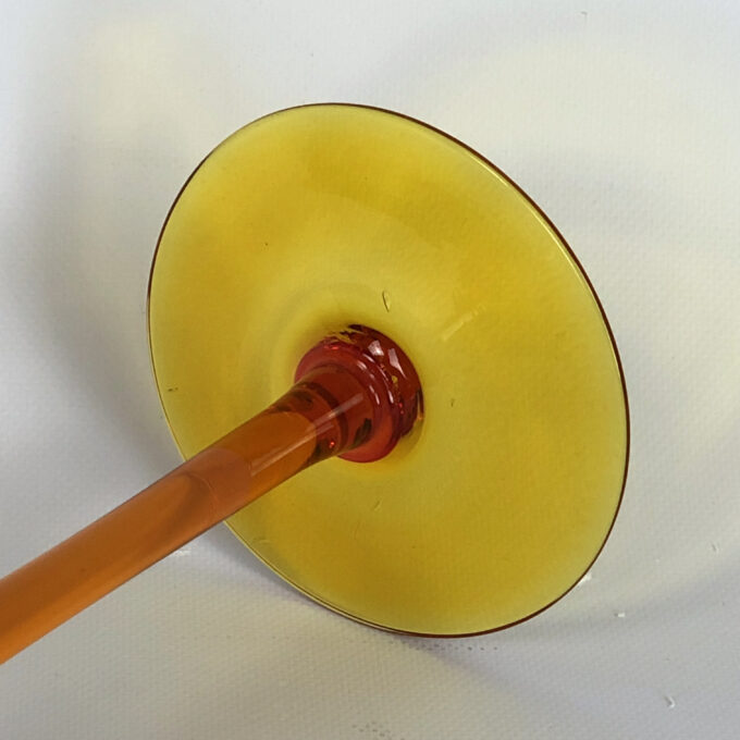 Vintage Large Red and Yellow Murano glass