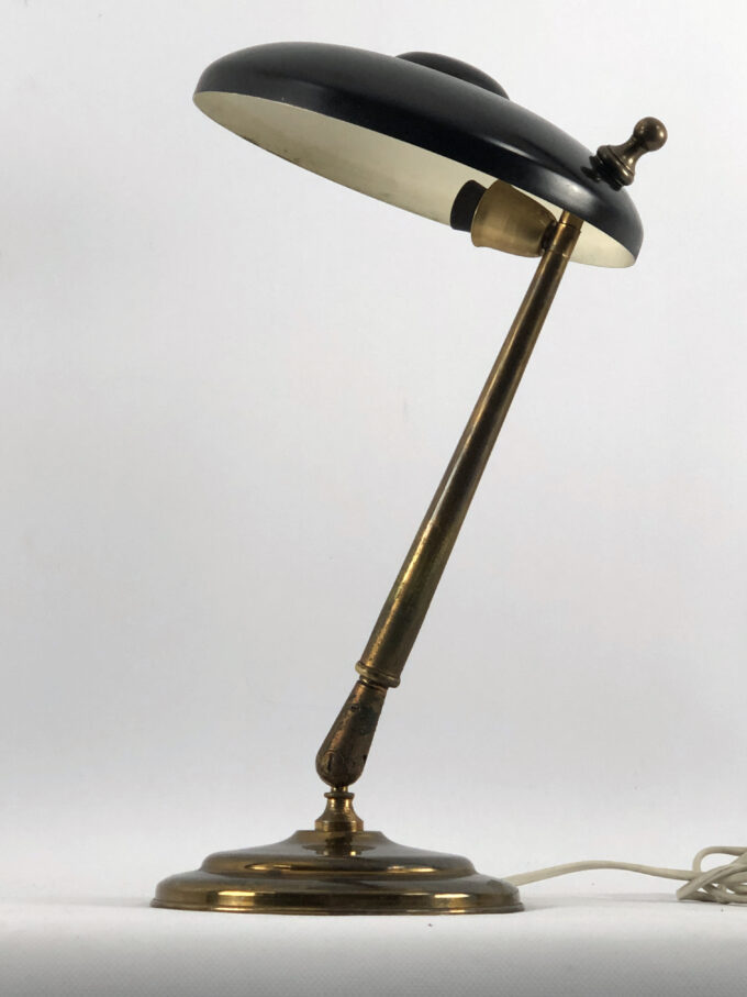 Lumi Milano, Mid-century brass and lacquer two joints table lamp