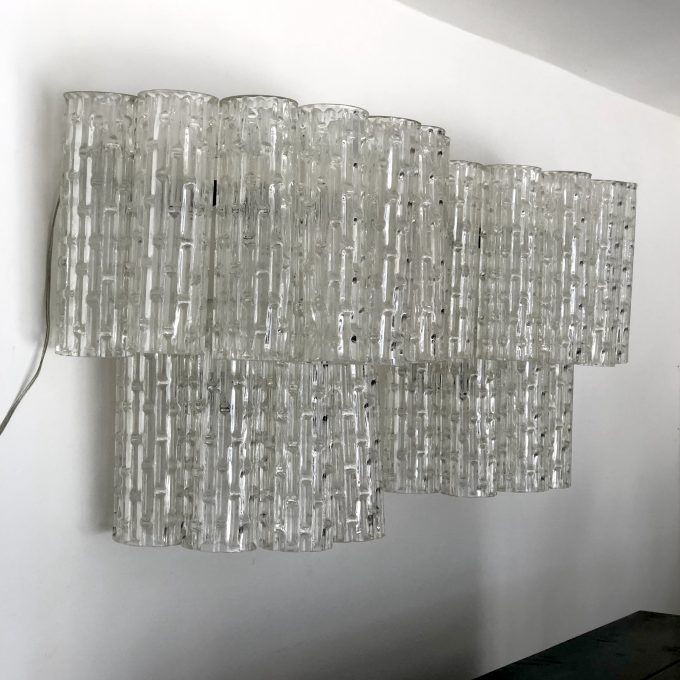 Mid-century Italian Clear Murano glass sconces. Set of two