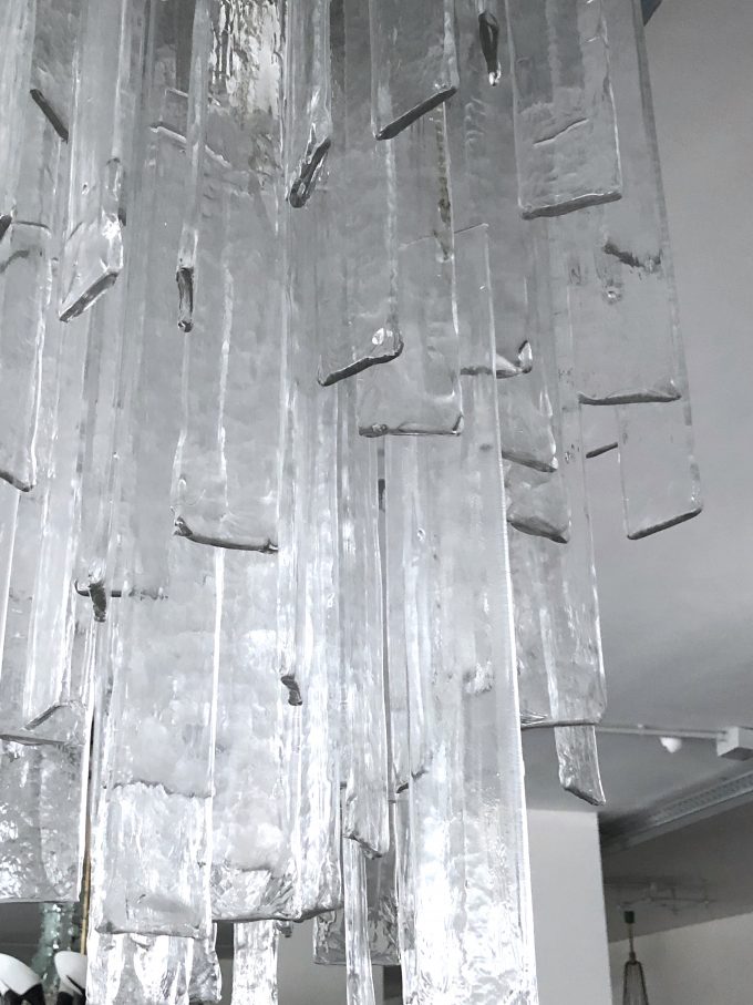 Mazzega, Vintage Clear Murano Glass Elements Chandelier from 70s