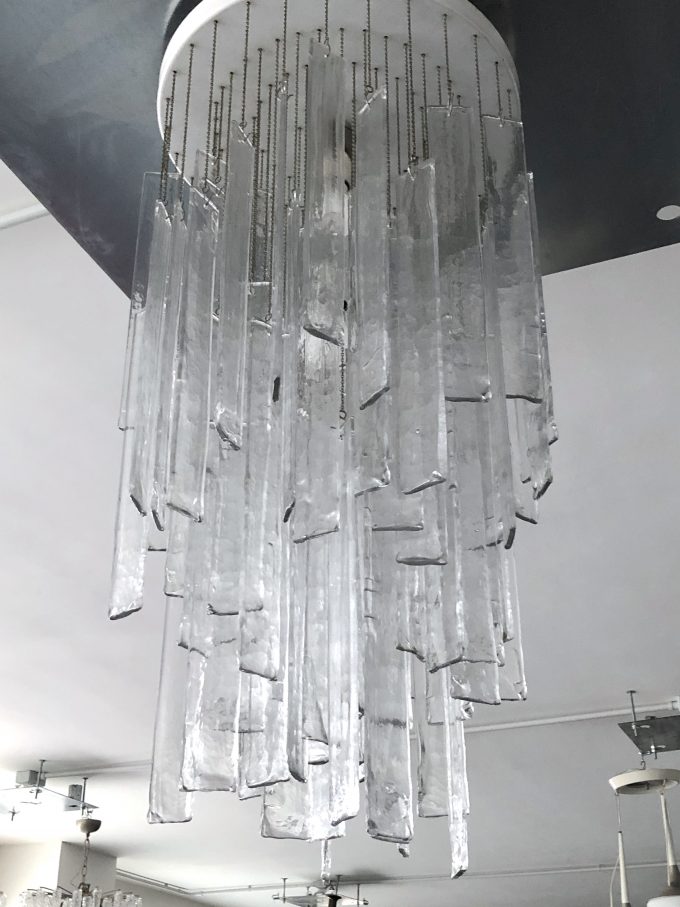 Mazzega, Vintage Clear Murano Glass Elements Chandelier from 70s