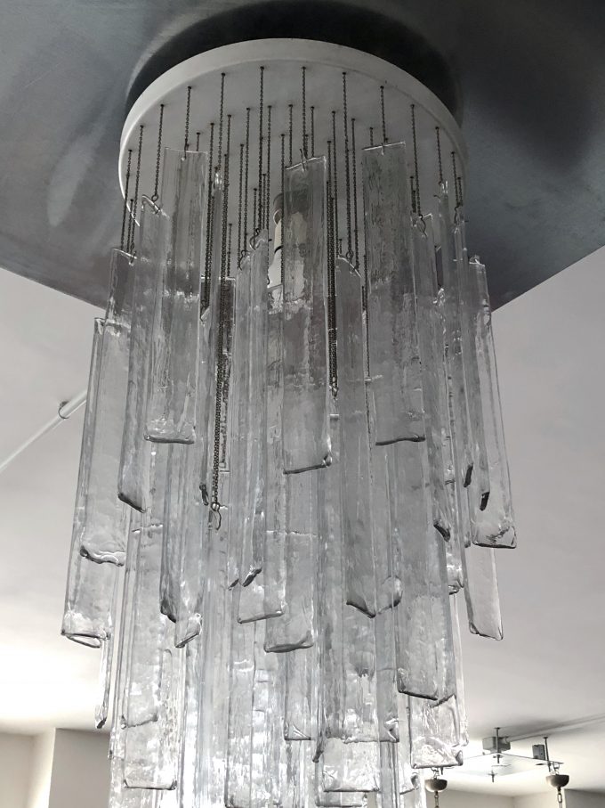 Mazzega, Vintage Clear Murano Glass Elements Chandelier from 70s