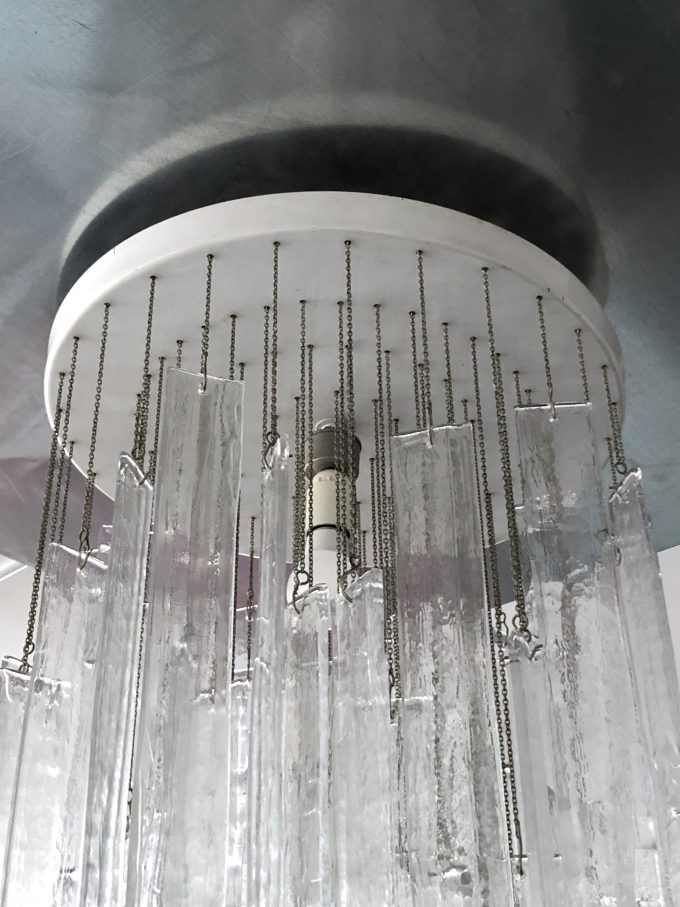 Mazzega, Vintage Clear Murano Glass Elements Chandelier from 70s