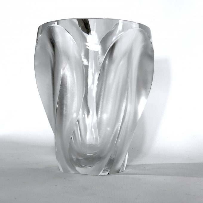 Lalique, Polished and Frosted Crystal Glass model Ingrid from 60s