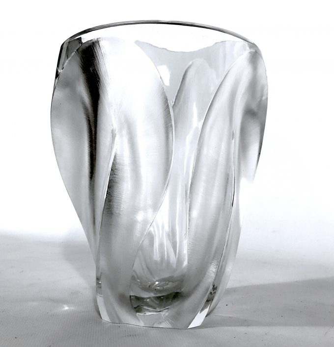Lalique, Polished and Frosted Crystal Glass model Ingrid from 60s