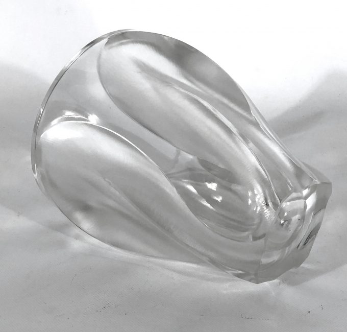 Lalique, Polished and Frosted Crystal Glass model Ingrid from 60s