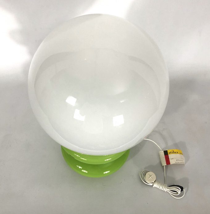 Stilux Milano, large green murano glass table lamp from 60s
