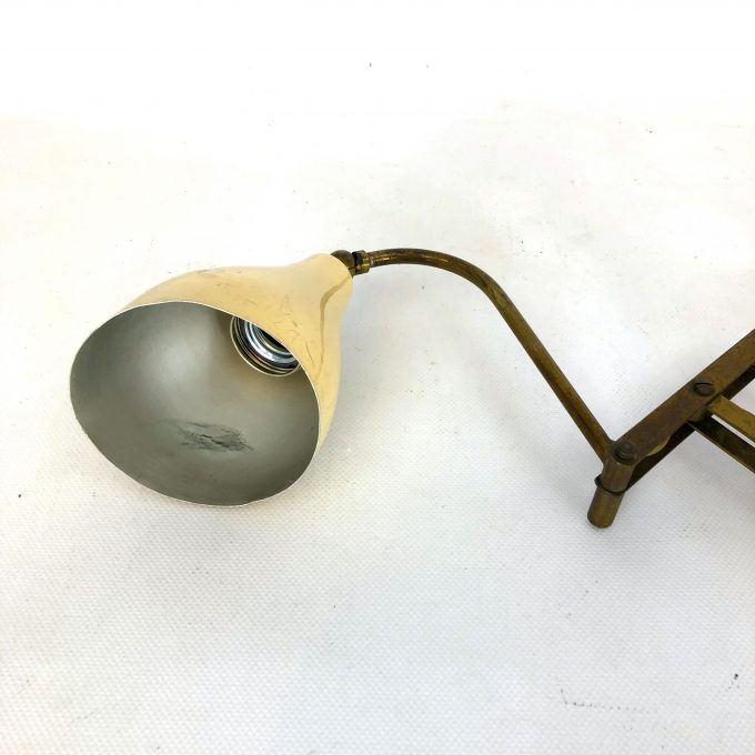 Stilnovo style, Mid-century brass scissor wall lamp from 50s