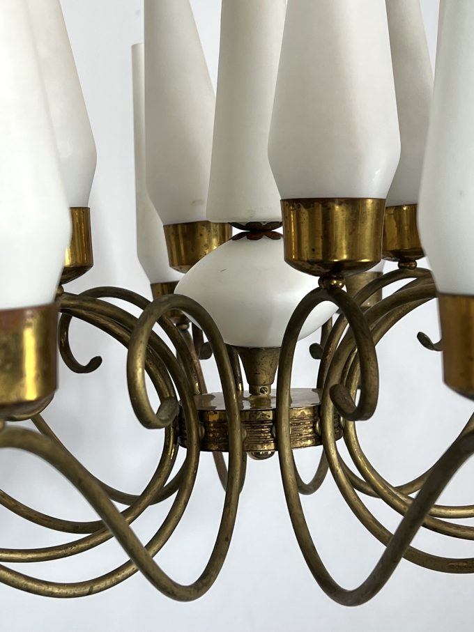 Arredoluce Monza, Large Mid-Century 18 lights chandelier from 50s
