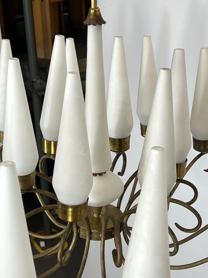 Arredoluce Monza, Large Mid-Century 18 lights chandelier from 50s