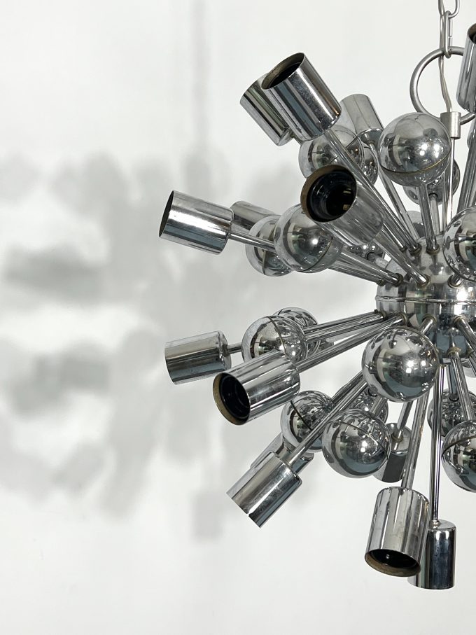 Vintage chrome sputnik by Reggiani. Italy 1970s