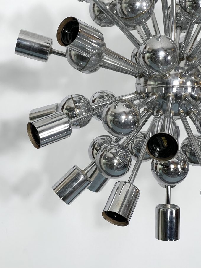 Vintage chrome sputnik by Reggiani. Italy 1970s