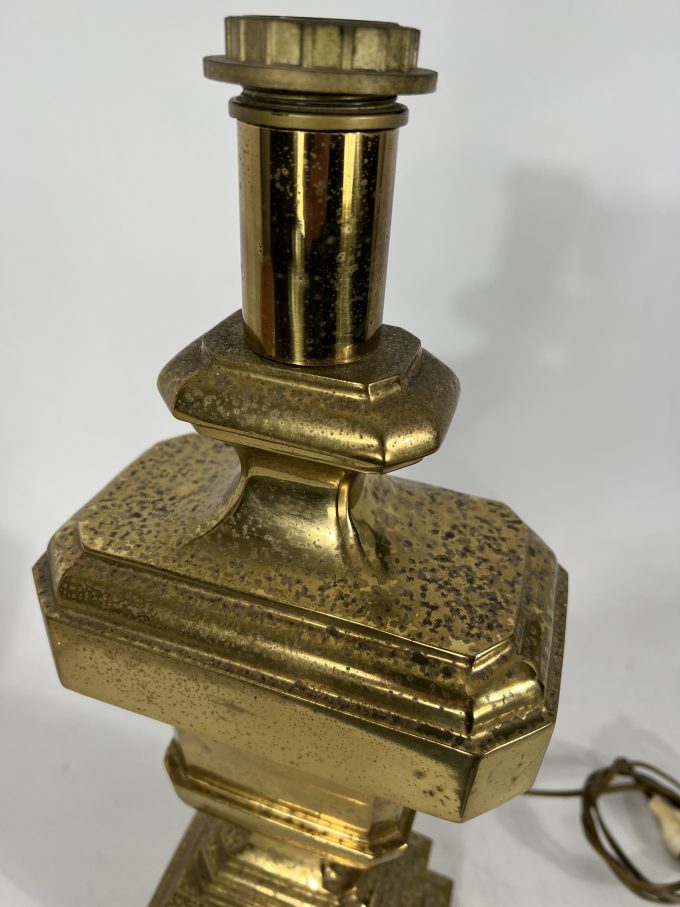 Vintage Large Italian Solid Brass table lamp from 50s