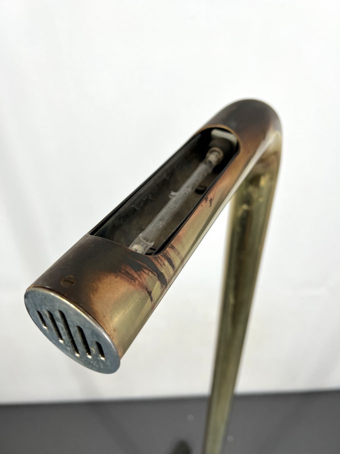 Vintage brass tube floor lamp. Italy 1970s