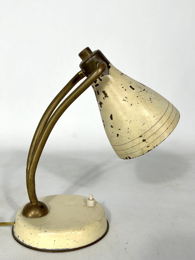 Mid-century attributed Arredoluce lacquered brass orientable table lamp from 50s