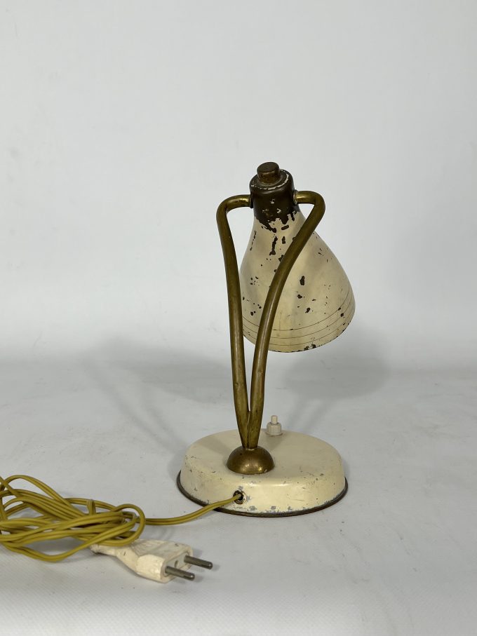 Mid-century attributed Arredoluce lacquered brass orientable table lamp from 50s
