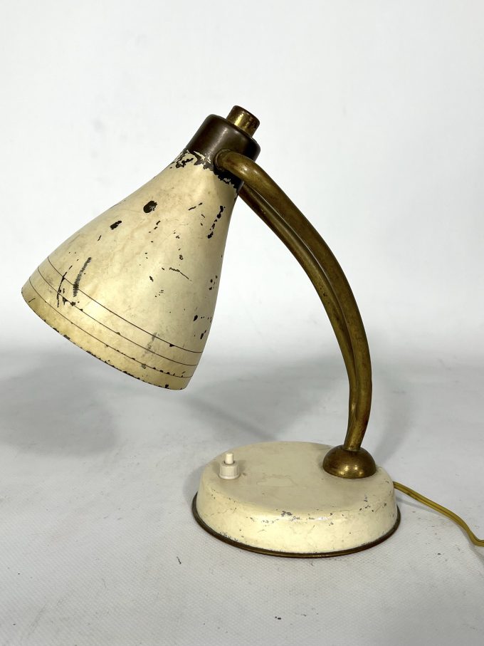 Mid-century attributed Arredoluce lacquered brass orientable table lamp from 50s