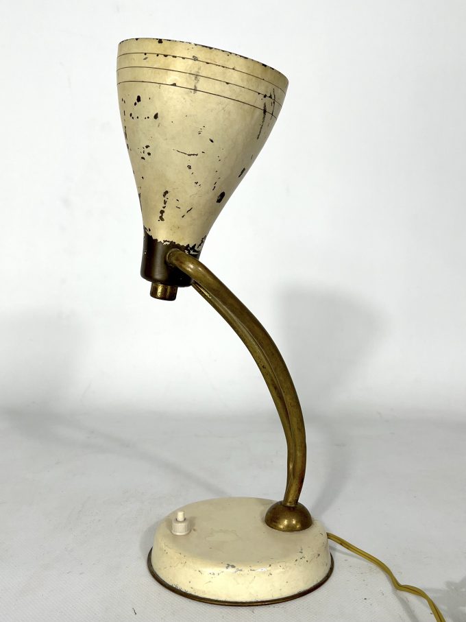 Mid-century attributed Arredoluce lacquered brass orientable table lamp from 50s