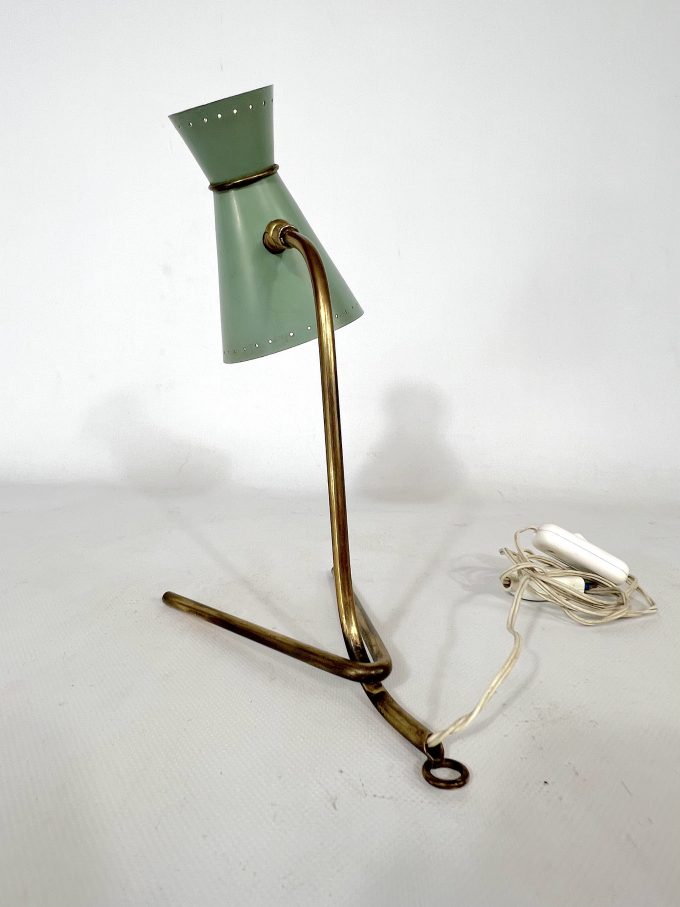 Mid-century Stilnovo brass orientable table or wall lamp from 50s