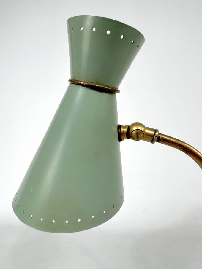 Mid-century Stilnovo brass orientable table or wall lamp from 50s