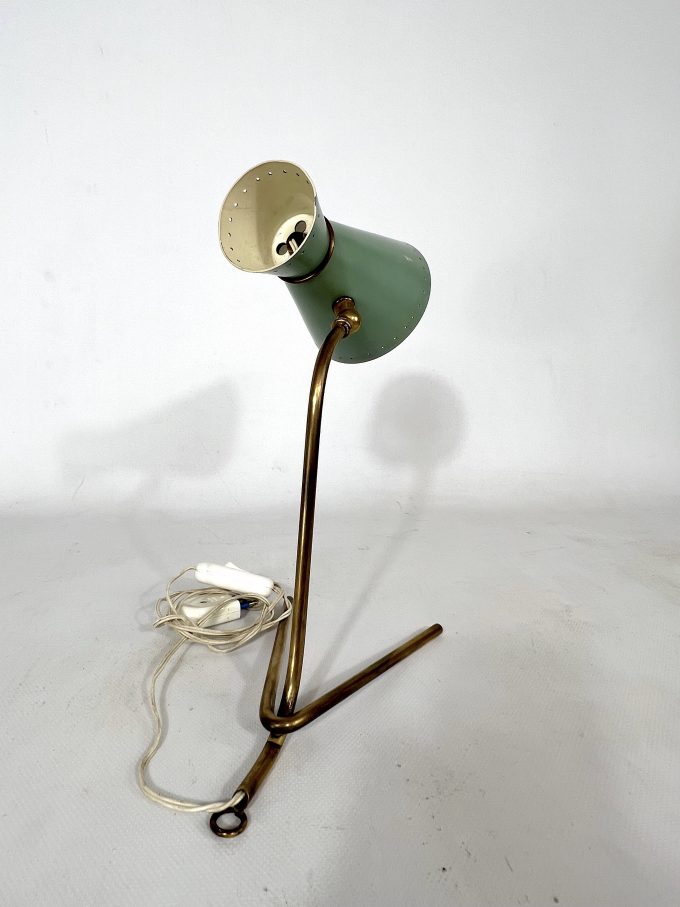 Mid-century Stilnovo brass orientable table or wall lamp from 50s