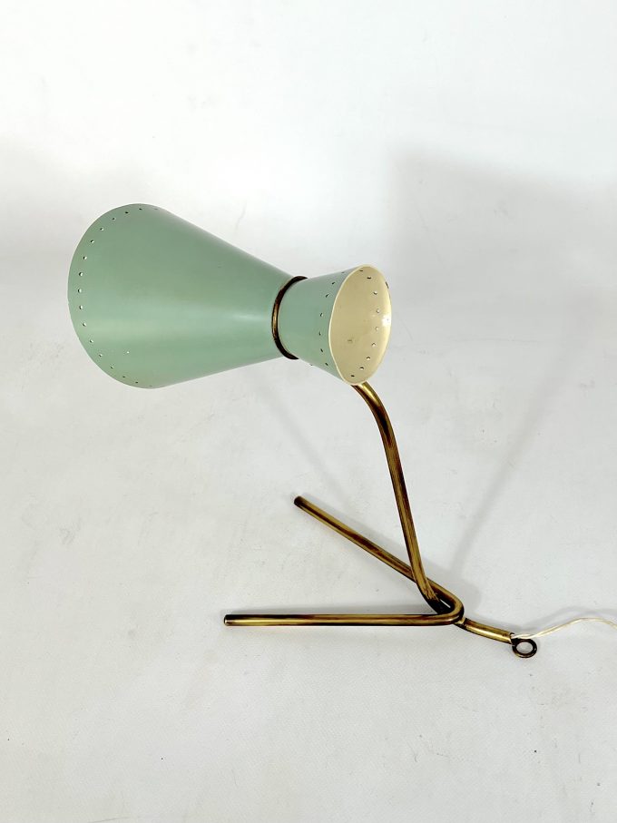 Mid-century Stilnovo brass orientable table or wall lamp from 50s