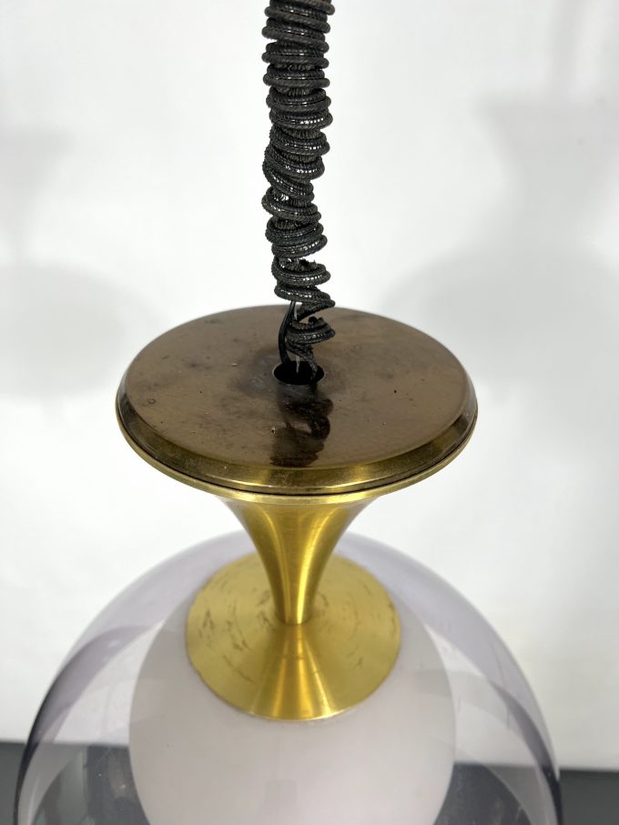 Vintage brass Stilux Milano chandelier. Italy 1960s