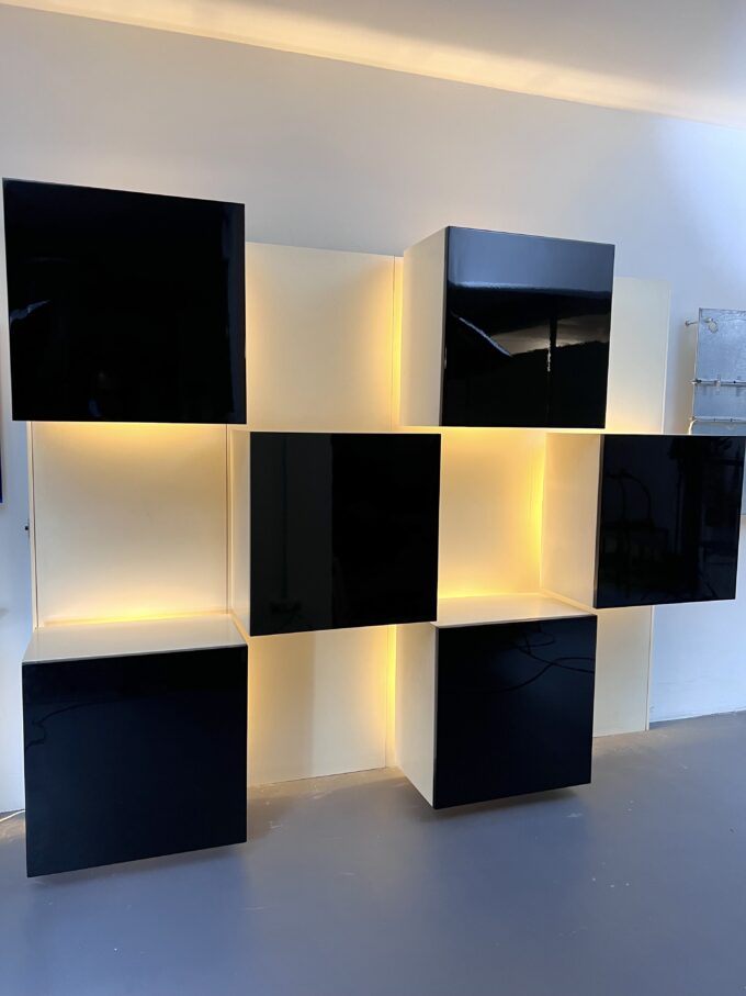 Mid-Century Modern backlight wall modular system by Acerbis. Italy 1970s