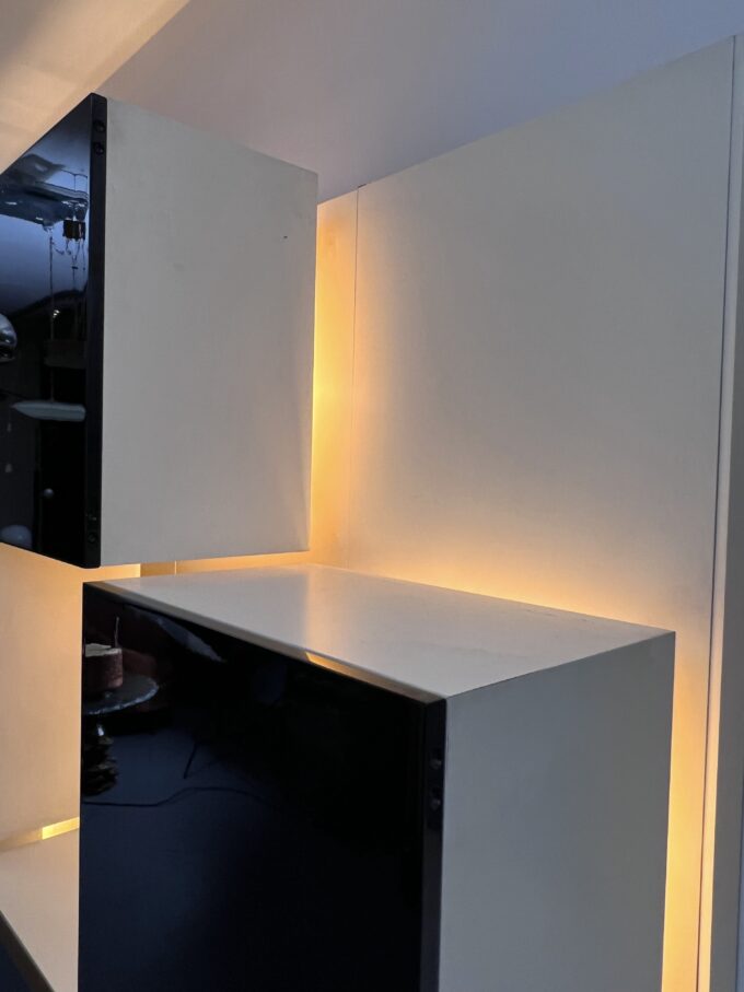 Mid-Century Modern backlight wall modular system by Acerbis. Italy 1970s