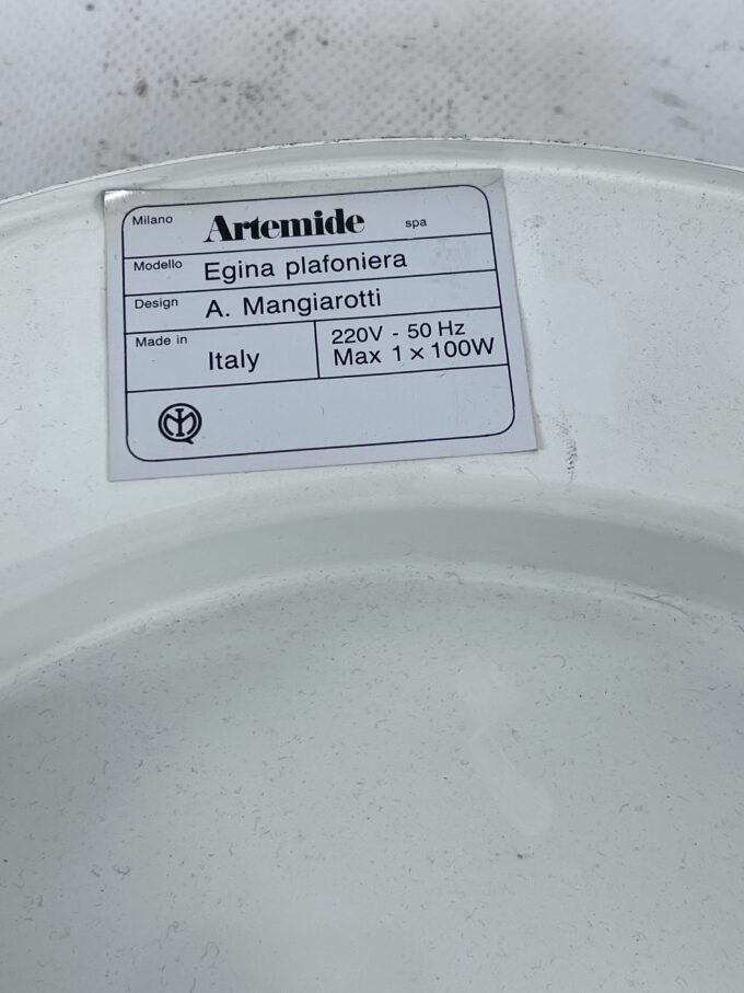 Vintage Large Egina 38 ceiling lamp by Angelo Mangiarotti for Artemide. Italy 1970s