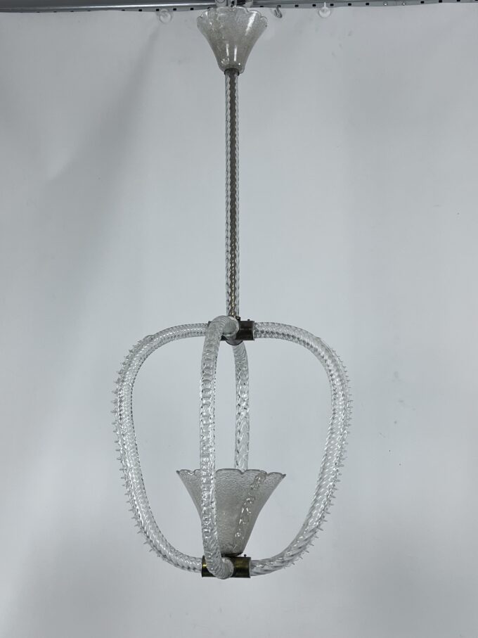 Ercole Barovier, Art Deco Murano glass pendant. Italy 1930s