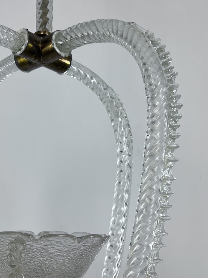 Ercole Barovier, Art Deco Murano glass pendant. Italy 1930s