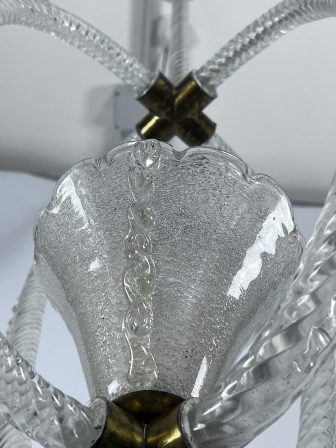 Ercole Barovier, Art Deco Murano glass pendant. Italy 1930s