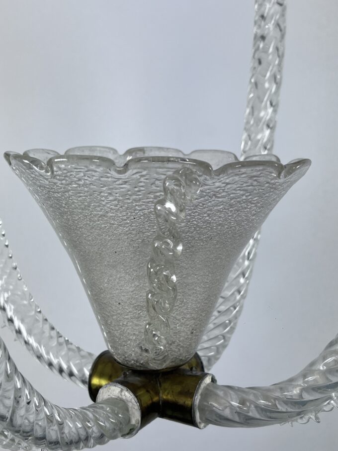 Ercole Barovier, Art Deco Murano glass pendant. Italy 1930s
