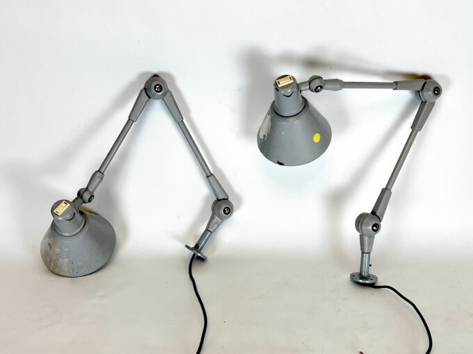 Mid-Century Stilnovo, set of two rare wall lamps in metal. Italy 1960s