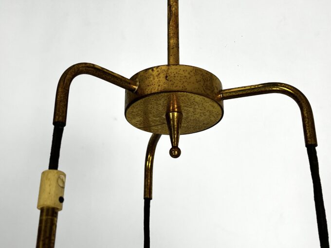 Mid-Century Stilnovo pendant with three lights. Italy 1950s