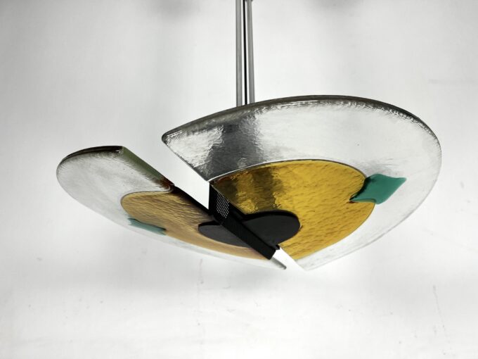 Postmodern Italian Thick Murano glass chandelier from 80s