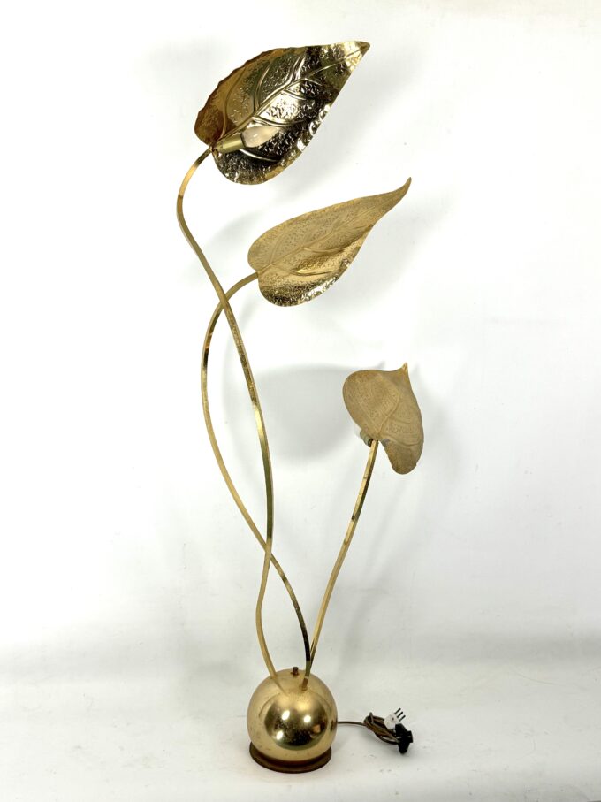 Vintage Italian Brass 3-Arm Floor Lamp by Tommaso Barbi, 1970s