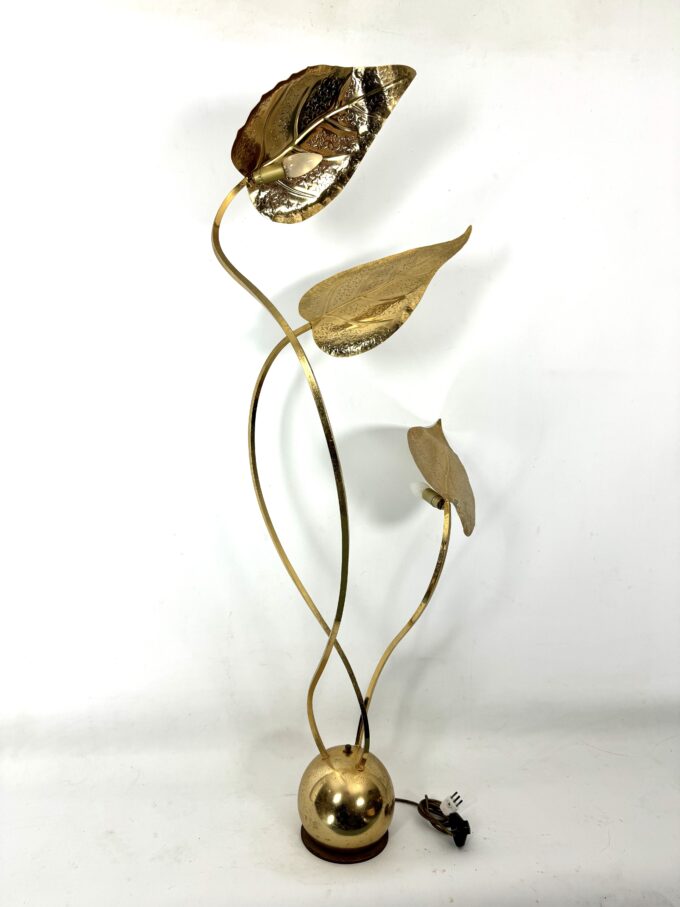 Vintage Italian Brass 3-Arm Floor Lamp by Tommaso Barbi, 1970s