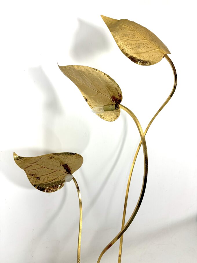 Vintage Italian Brass 3-Arm Floor Lamp by Tommaso Barbi, 1970s