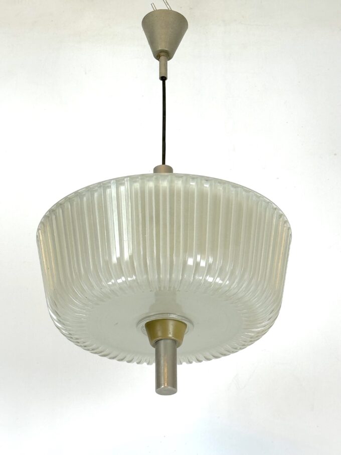 Seguso, Art Deco glass and metal chandelier from 40s.
