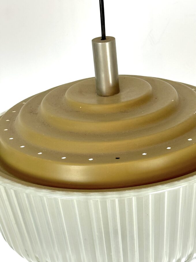 Seguso, Art Deco glass and metal chandelier from 40s.