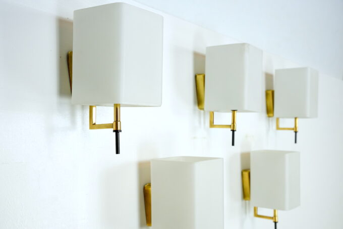 Set of five Mid-century sconces by Stilnovo. Italy 1950s