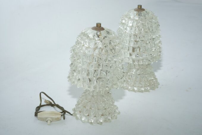 Rare Pair of Ercole Barovier Rostrato table lamps. Italy 1940s