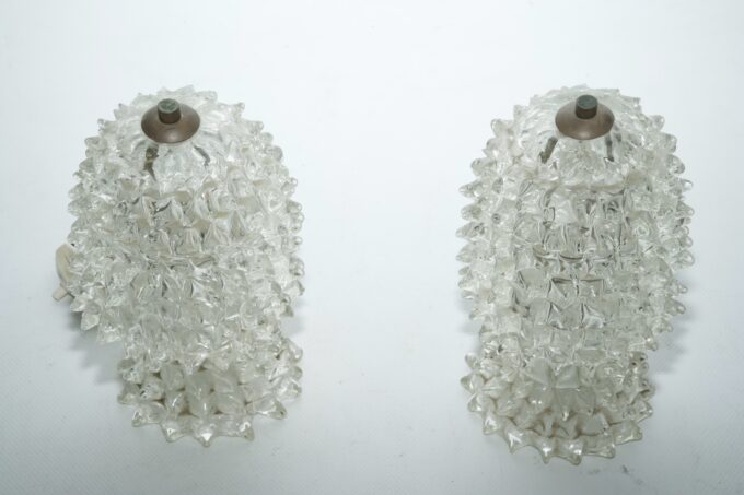 Rare Pair of Ercole Barovier Rostrato table lamps. Italy 1940s