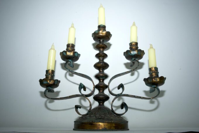 Brutalist Iron Candlestick by Longobard, Italy, 1970s