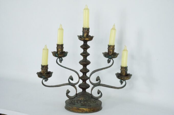 Brutalist Iron Candlestick by Longobard, Italy, 1970s